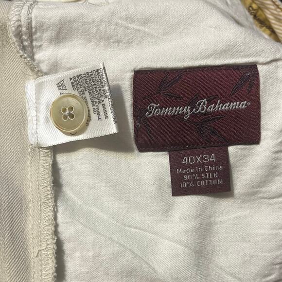 Tommy Bahama Mens Silk Dress Pants 40X34 (90% Silk 10% Cotton) Beige Classic - Picture 6 of 8